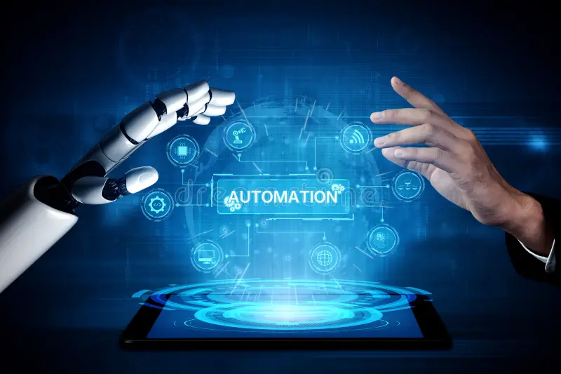 How LogixInventor Uses AI Automation to Improve Business Productivity Conceptual Visualization