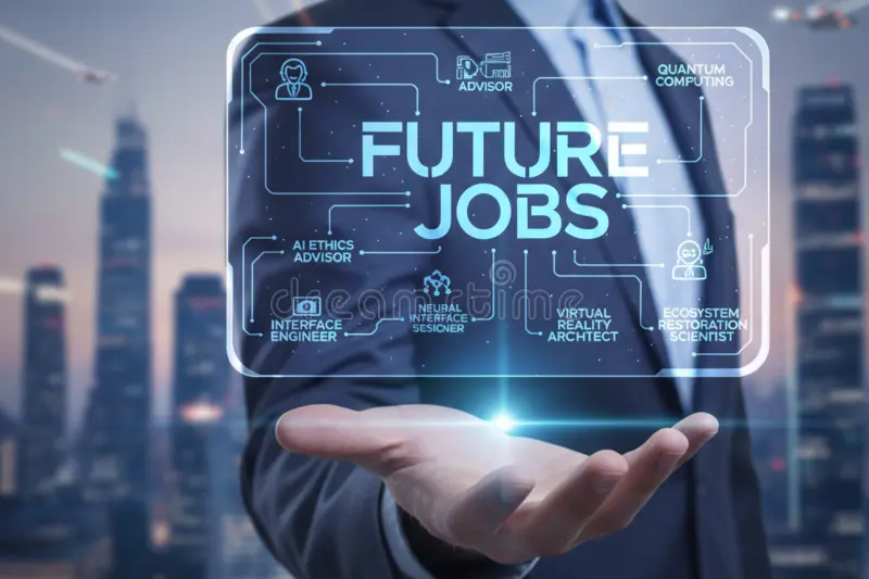 The Future of AI, Business, and Leadership Conceptual Visualization