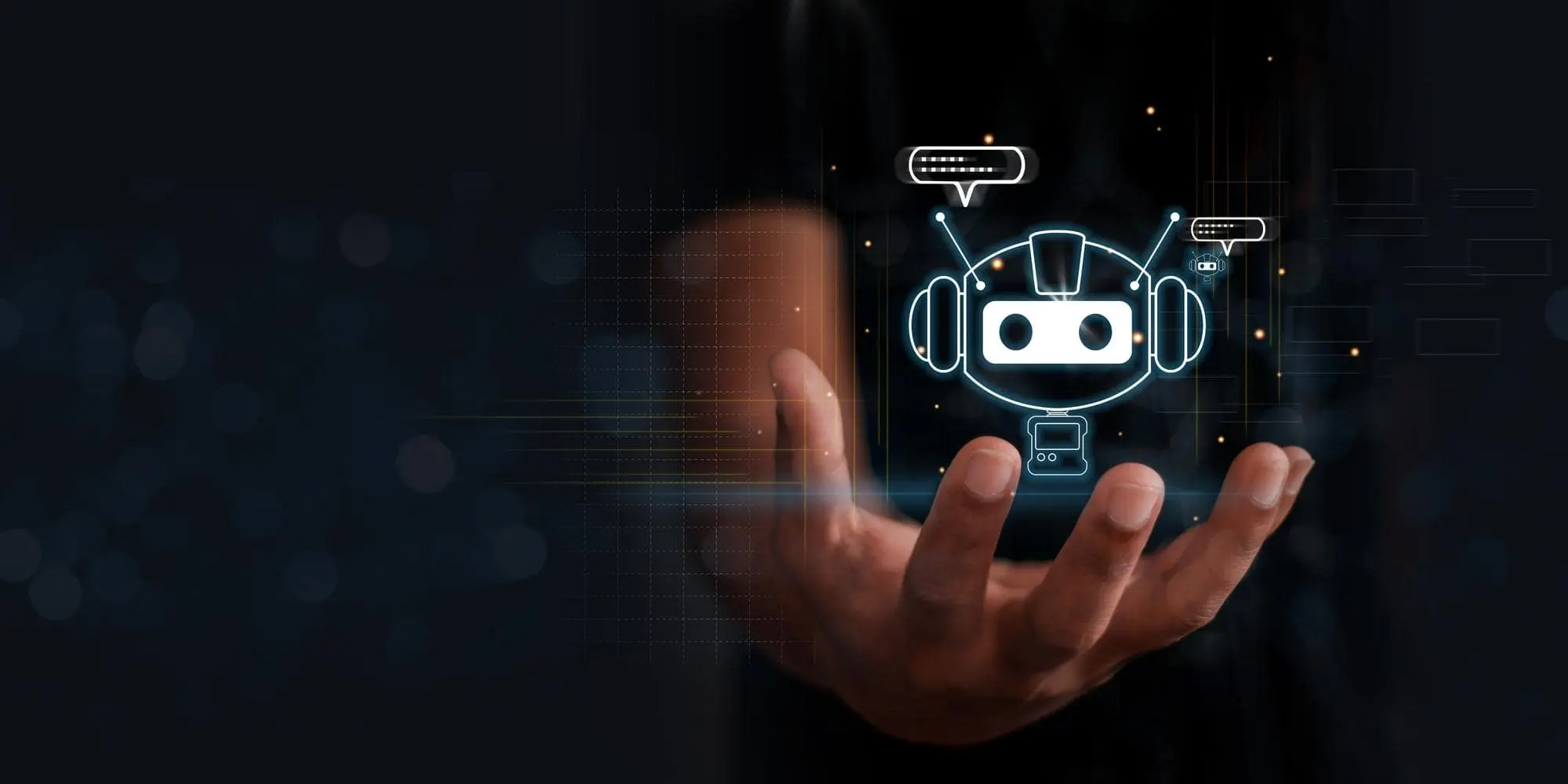 IT Helpdesk Automation with AI Conceptual Visualization