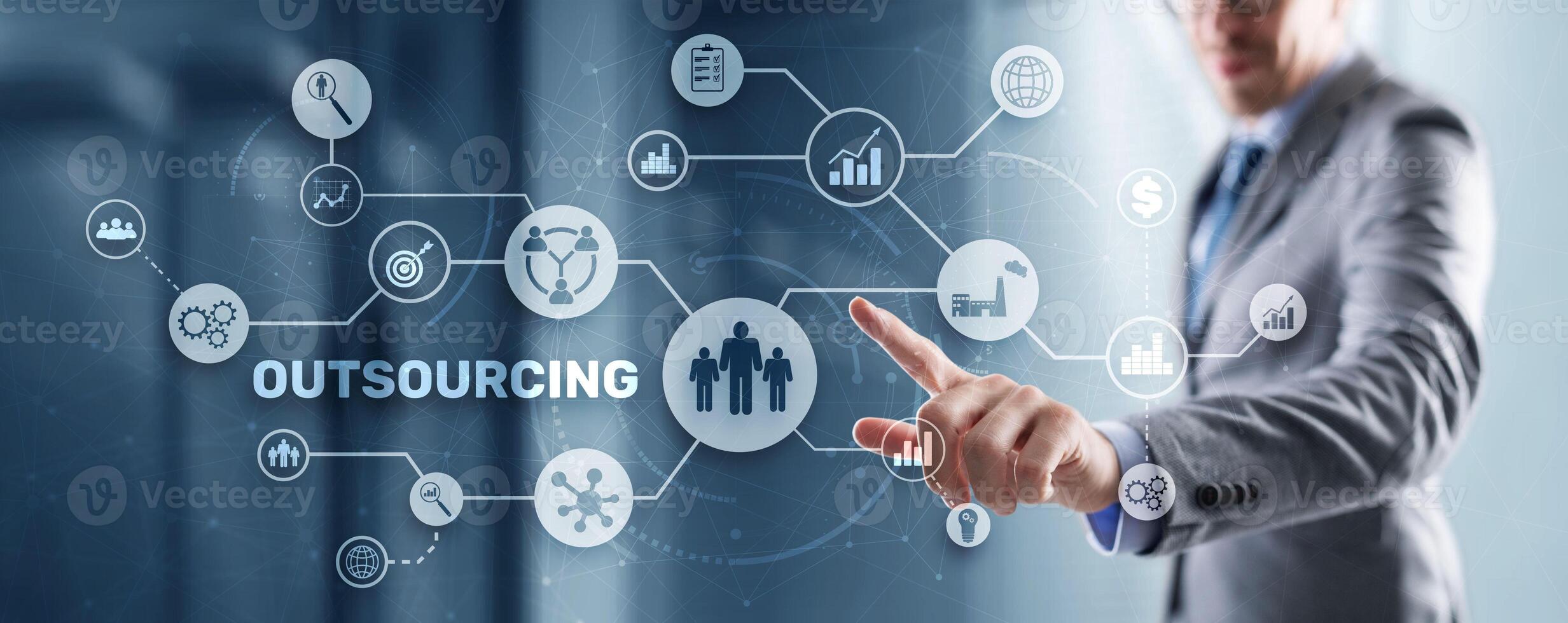 IT Outsourcing: Benefits, Risks, and Best Practices Conceptual Visualization