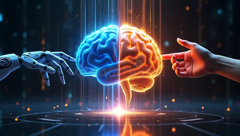 AI vs Human Intelligence: What Businesses Should Know Conceptual Visualization