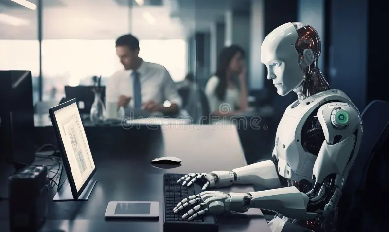 AI in Smart Workforce Scheduling Conceptual Visualization