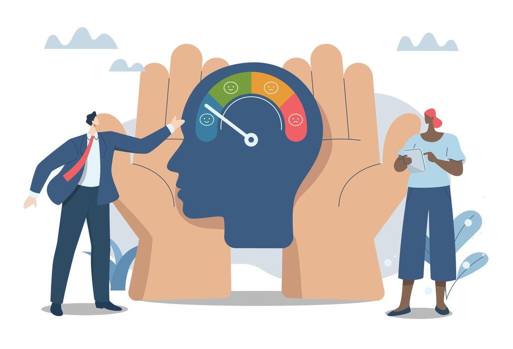 Leadership Stress Management in Tech Roles Conceptual Visualization