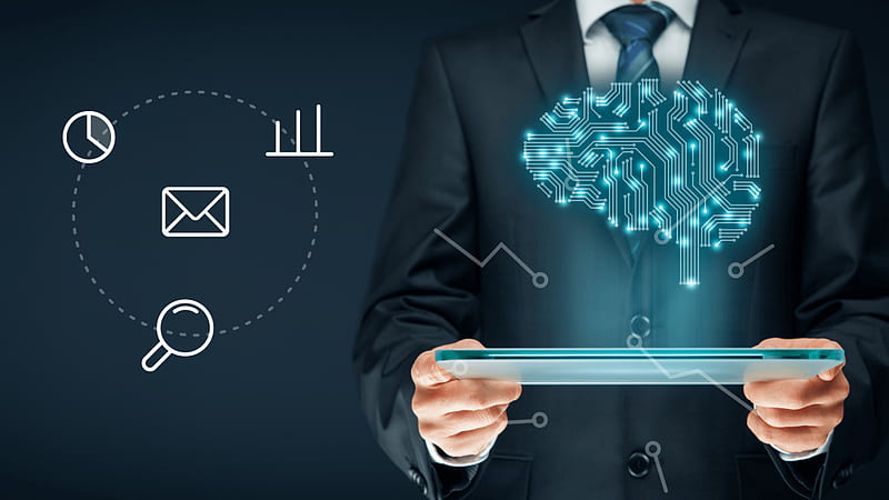 AI in Competitive Intelligence Gathering Conceptual Visualization