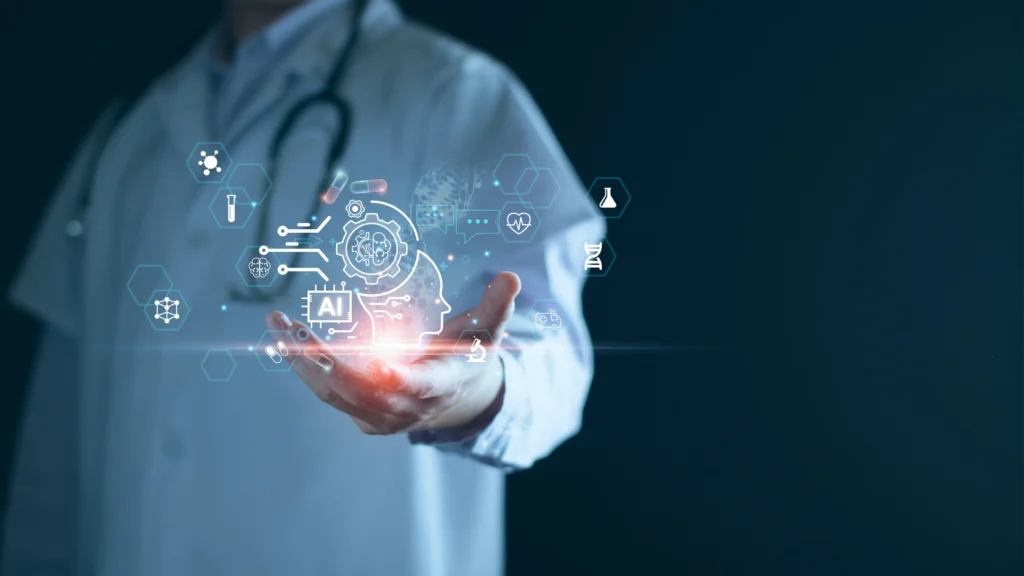 AI in Medical Workflow Optimization Conceptual Visualization