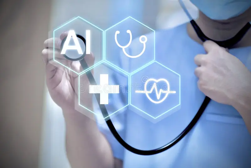 AI in Medical Research Data Analysis Conceptual Visualization
