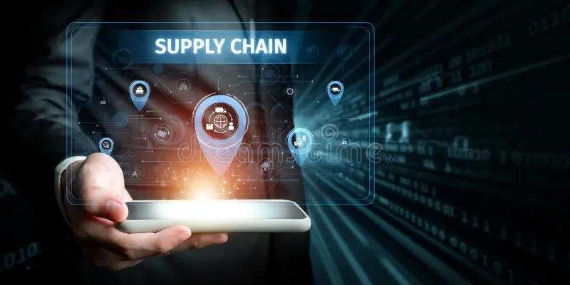 AI in Medical Supply Chain Optimization Conceptual Visualization