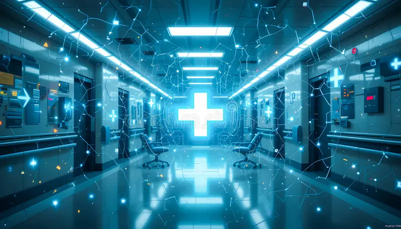 AI in Predictive Hospital Resource Planning Conceptual Visualization