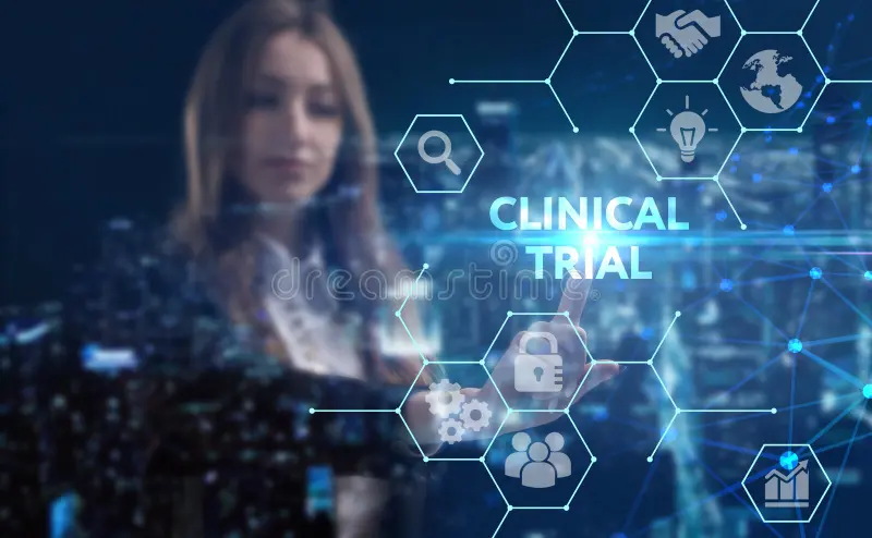 AI in Clinical Trials Management Conceptual Visualization
