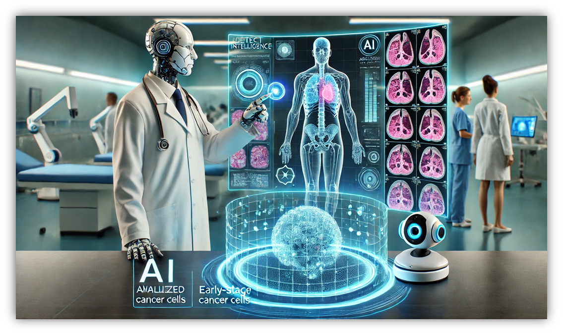 AI in Early Cancer Detection Conceptual Visualization