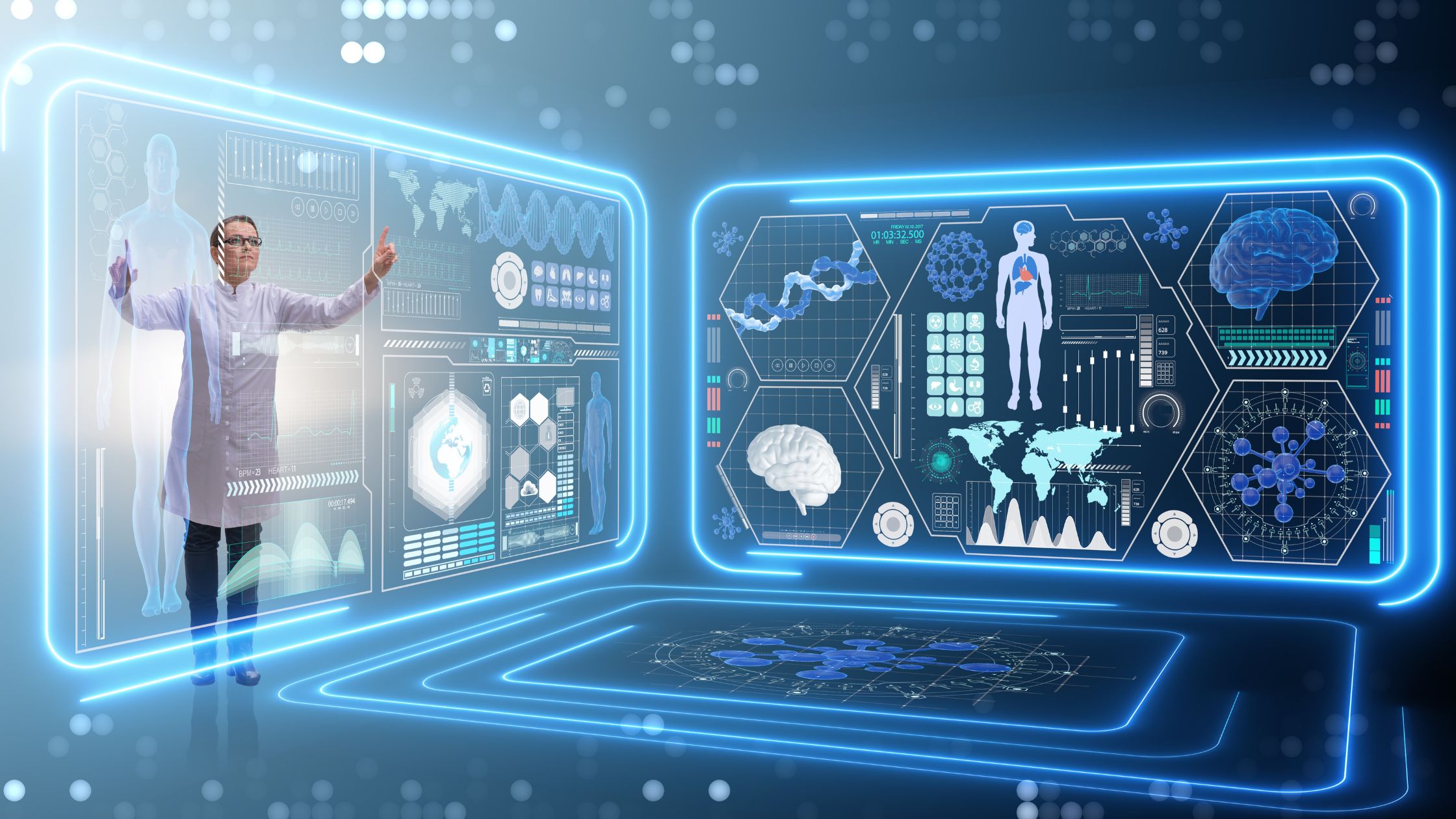 AI in Predictive Disease Prevention Conceptual Visualization