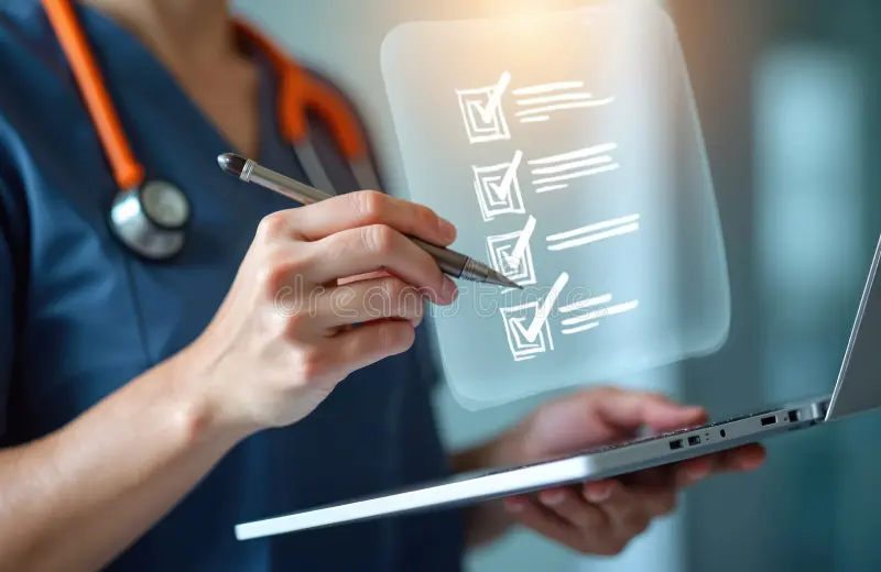 AI in Automated Medical Compliance Reporting Conceptual Visualization