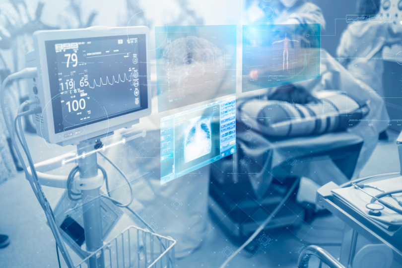 AI in Predicting Post-Surgical Complications Conceptual Visualization