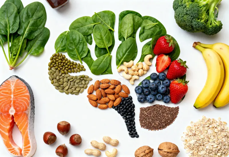 The Role of Nutrition in Mental Performance Conceptual Visualization